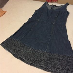 eShakti trapunto trim hem denim dress